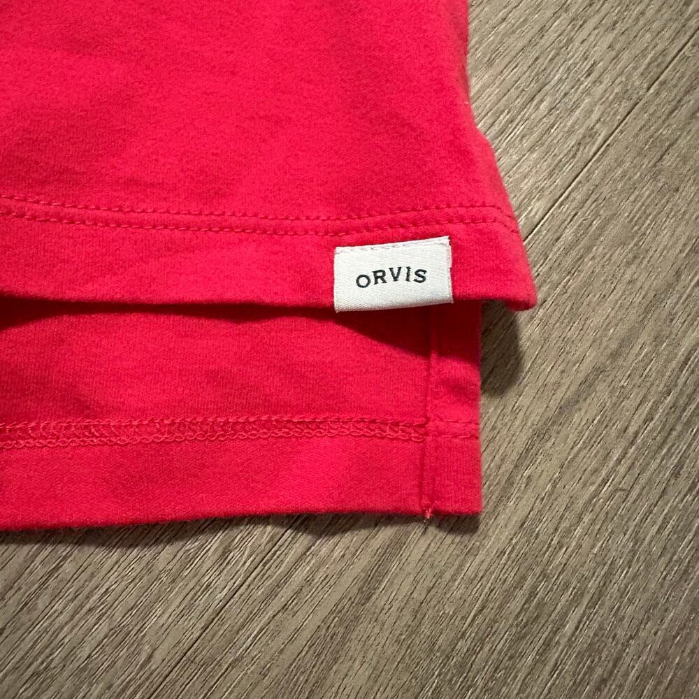 Orvis Classic Collection V-Neck 3/4 Sleeve Tee Magenta Medium | Pima - Picture 4 of 7